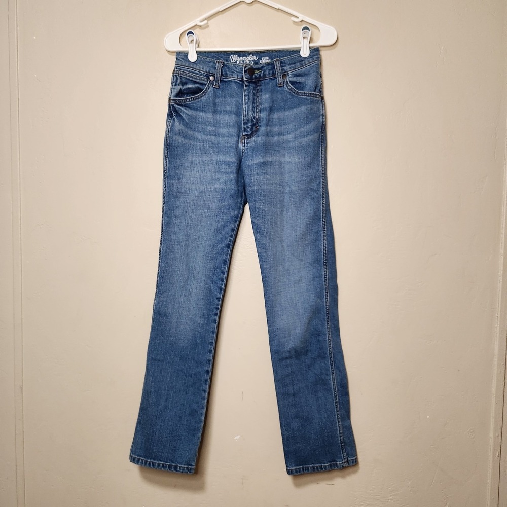Wrangler Retro Slim Straight Jeans Girl's Size 16 Adjustable Waist